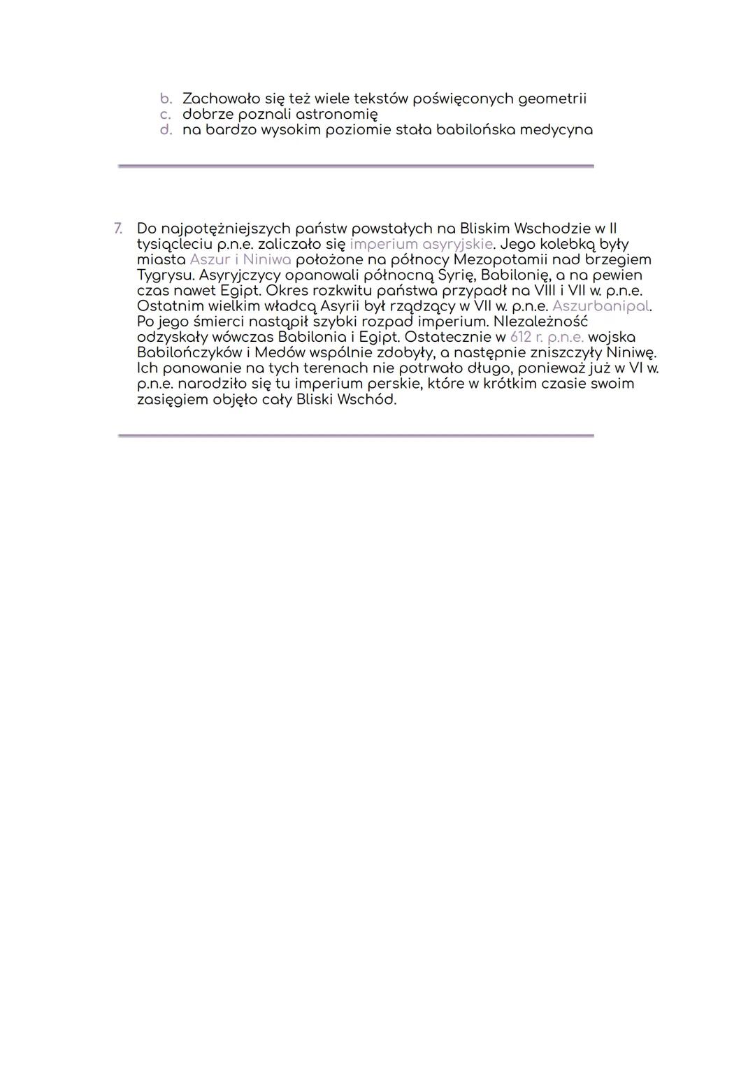 Starożytna Mezopotamia
1. Znaczenie Wielkich Rzek
2. Sumerowie
3. Początki Pisma
4. Sztuka i Architektura Sumerów
5. Imperium Sargona
6. Bab