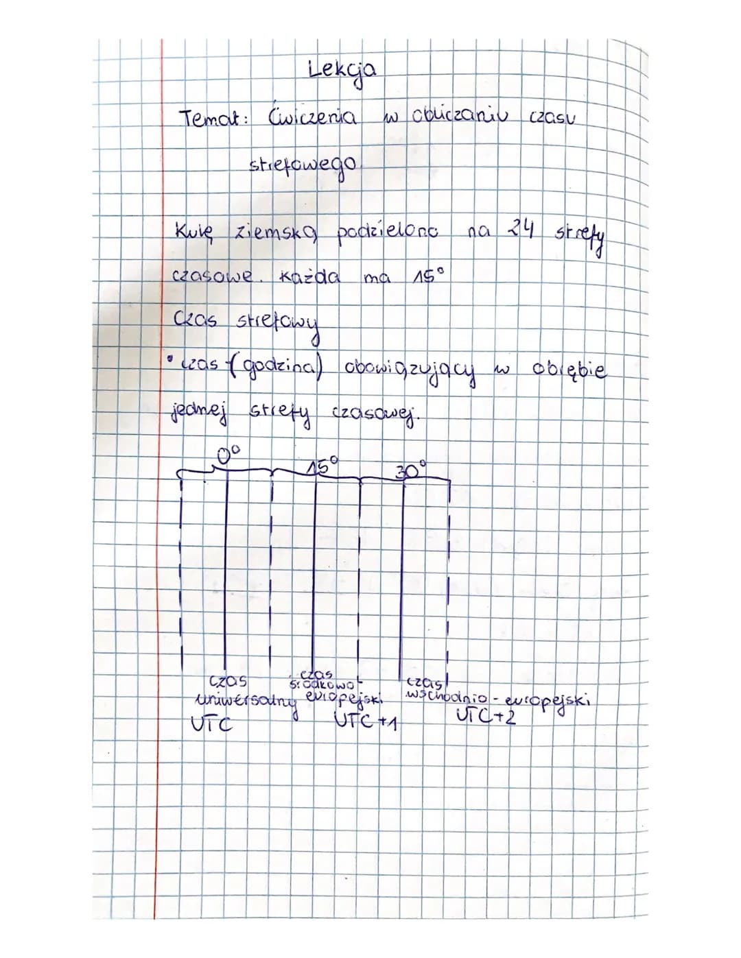 Lekcja
Temat: Cwiczenia w obliczaniu czasu
strefowego
Kule ziemska podzielono
czasowe. Każda
ma A$
czas stretowy
•cas (godzina) obowiązujący