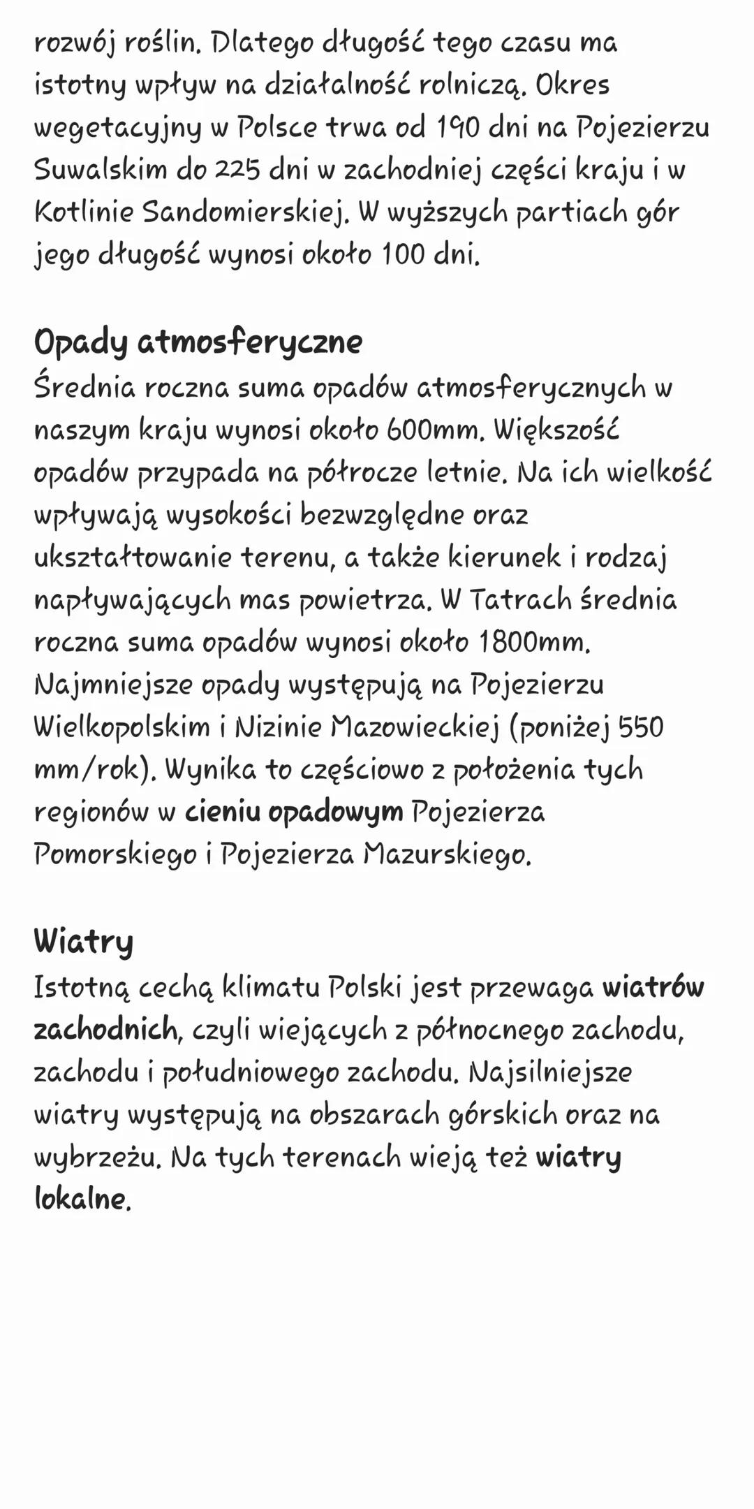 Klimat Polski nazywamy klimatem umiarkowanym
przejściowym, Klimat w Polsce jest zróżnicowany
przestrzennie. Inne warunki klimatyczne panują 