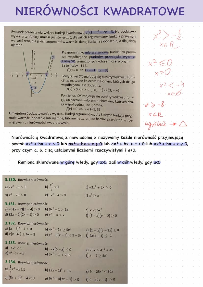 WYZNACZANIE WZORU FUNKCJI KWADRATOWEJ NA
PODSTAWIE JEJ WŁASNOŚCI
Jedno miejsce zerowe A=0 Miejscami zerowymi są 9 i -6.(x-²)(x+6)
₁+1 (-∞0,1