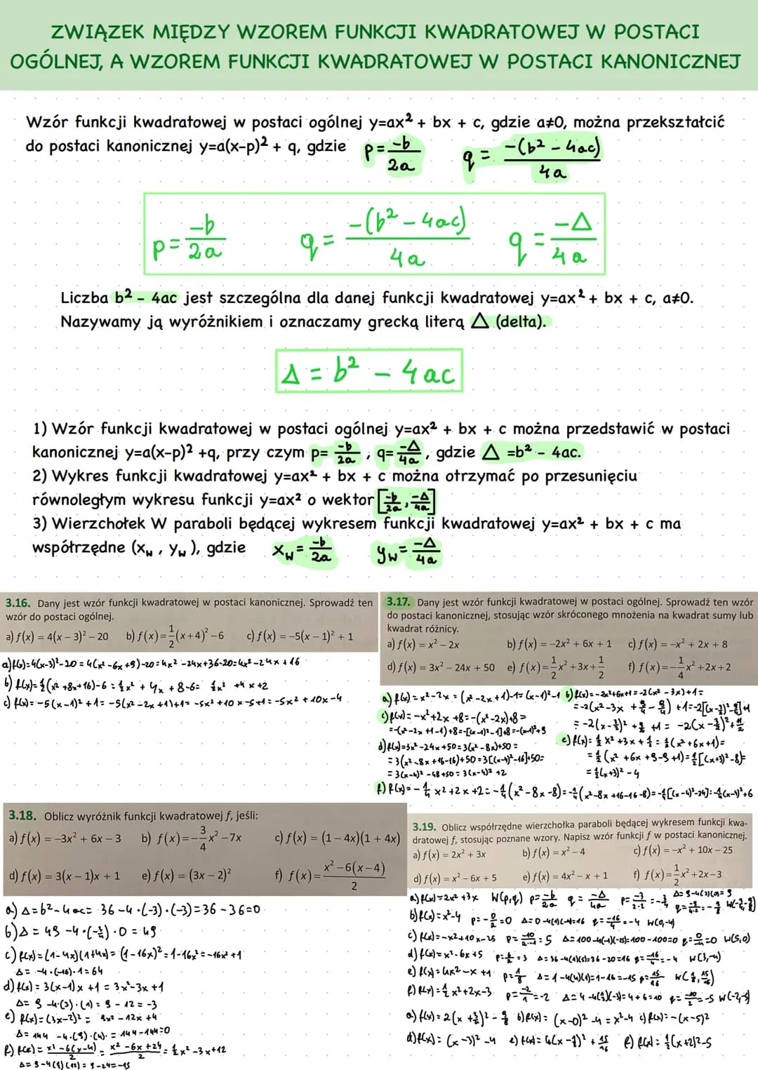 WYZNACZANIE WZORU FUNKCJI KWADRATOWEJ NA
PODSTAWIE JEJ WŁASNOŚCI
Jedno miejsce zerowe A=0 Miejscami zerowymi są 9 i -6.(x-²)(x+6)
₁+1 (-∞0,1
