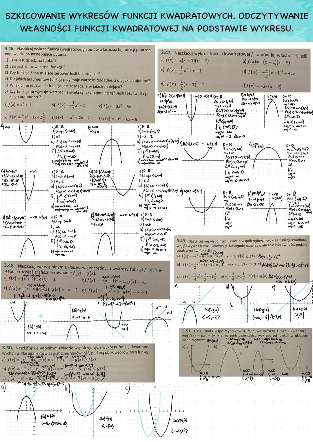 WYZNACZANIE WZORU FUNKCJI KWADRATOWEJ NA
PODSTAWIE JEJ WŁASNOŚCI
Jedno miejsce zerowe A=0 Miejscami zerowymi są 9 i -6.(x-²)(x+6)
₁+1 (-∞0,1
