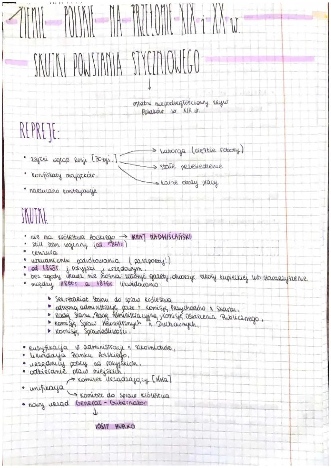Powstanie Styczniowe - Najważniejsze Skutki