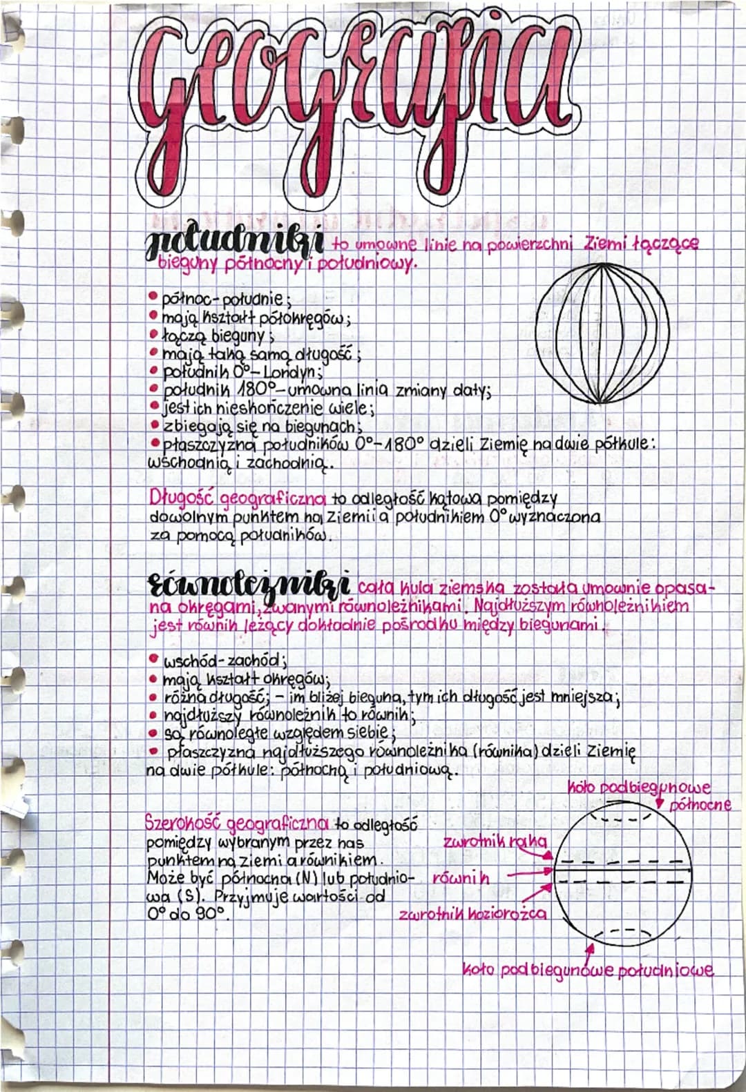 Geografia
południki to umowne linie na powierzchni Ziemi łączące
·
bieguny północny i południowy.
północ-południe
•mają kształt półokręgów;
