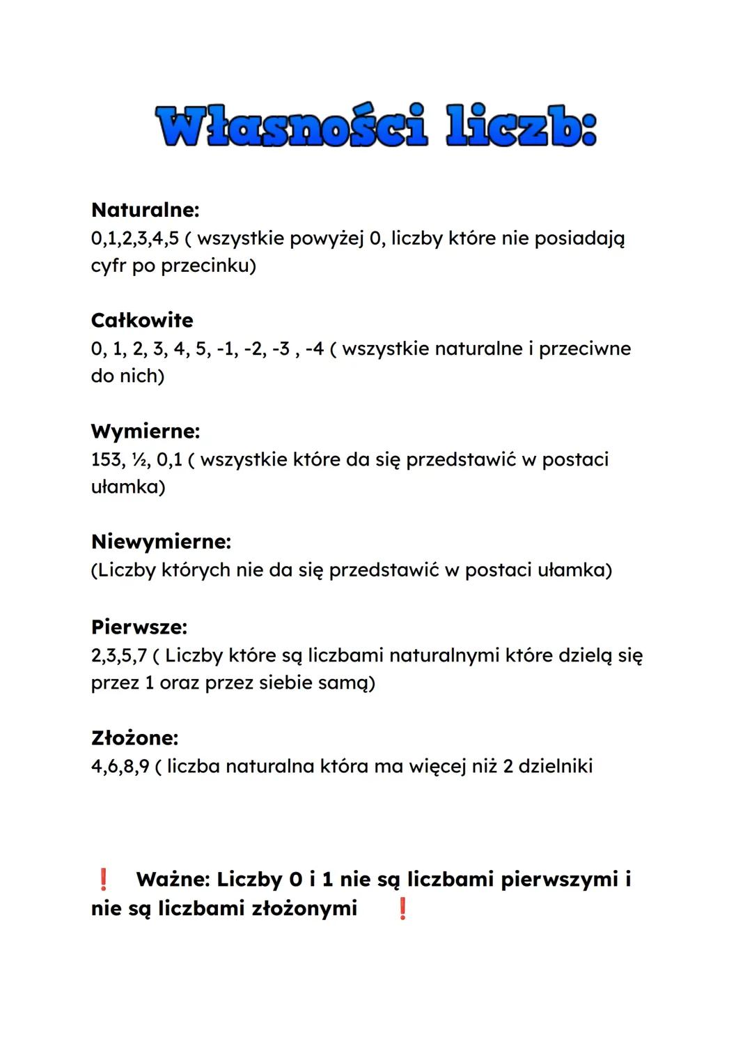 Własności liczb
