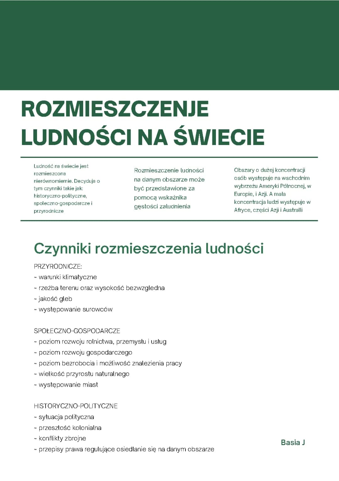 rozmieszczenie ludności na świecie 