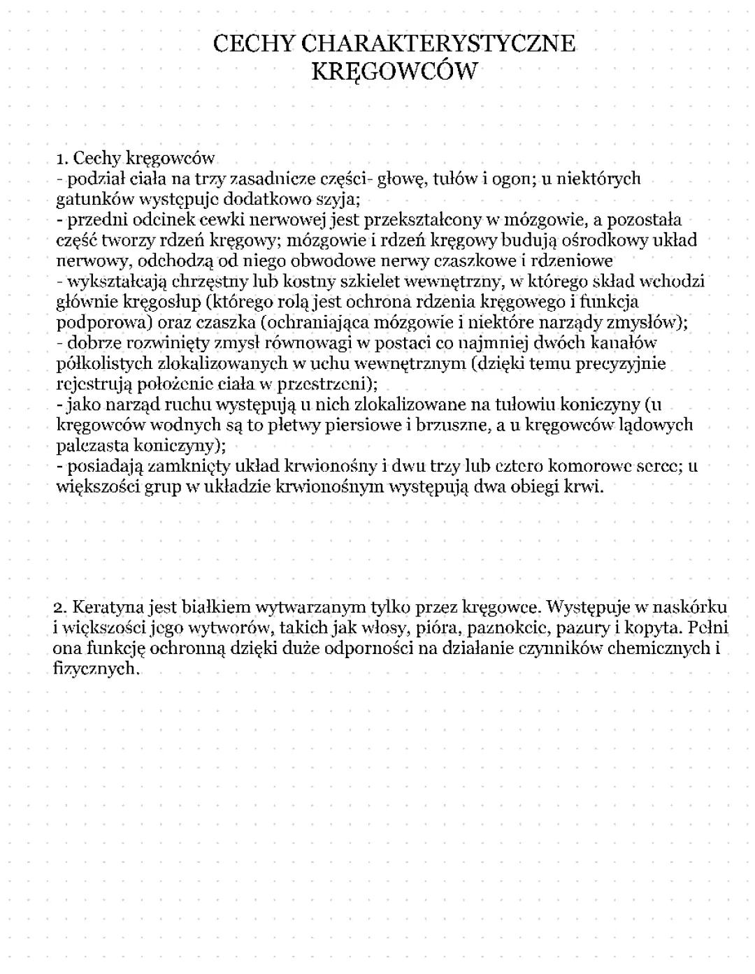 cechy kręgowców
