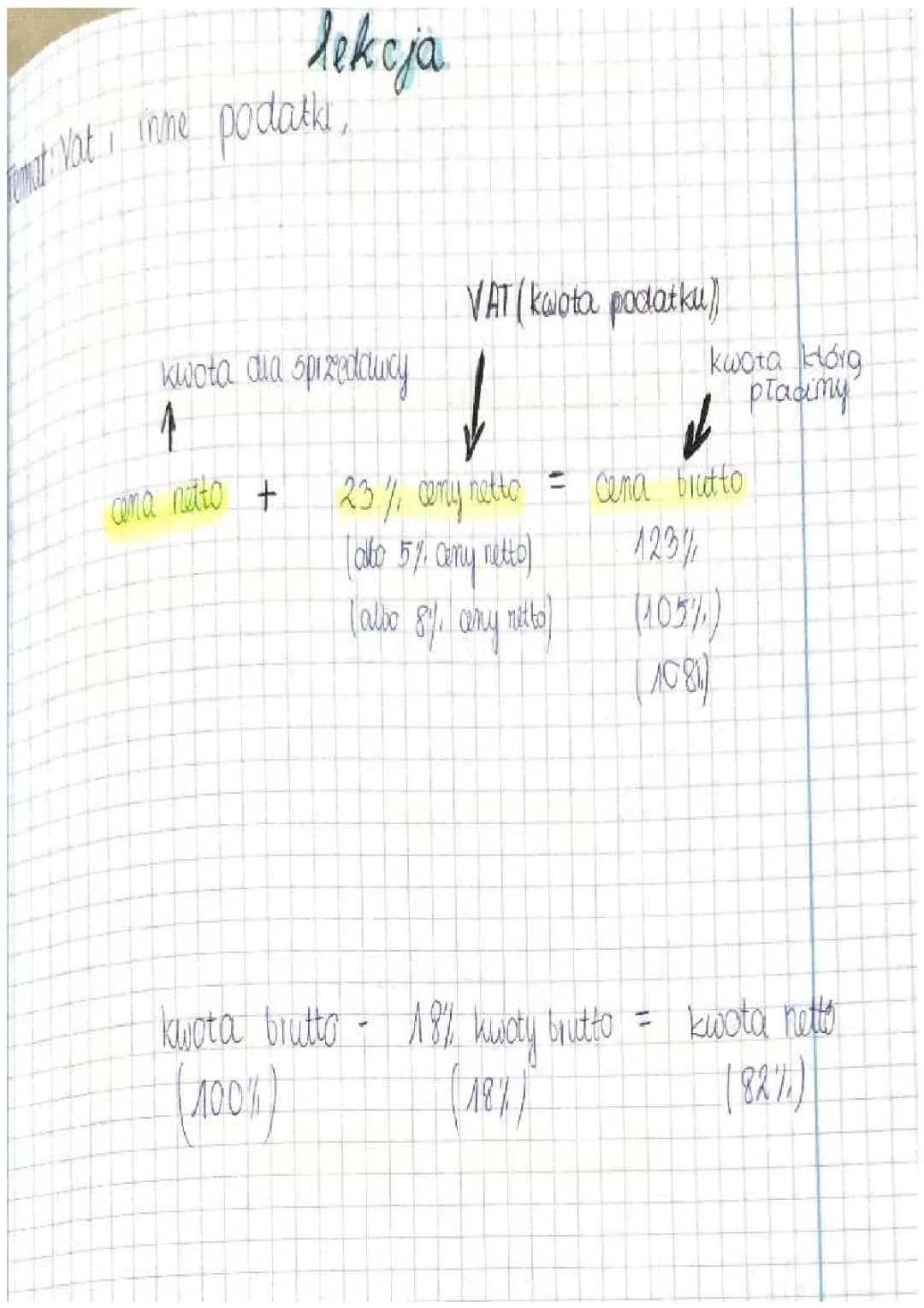 VAT i inne podatki 