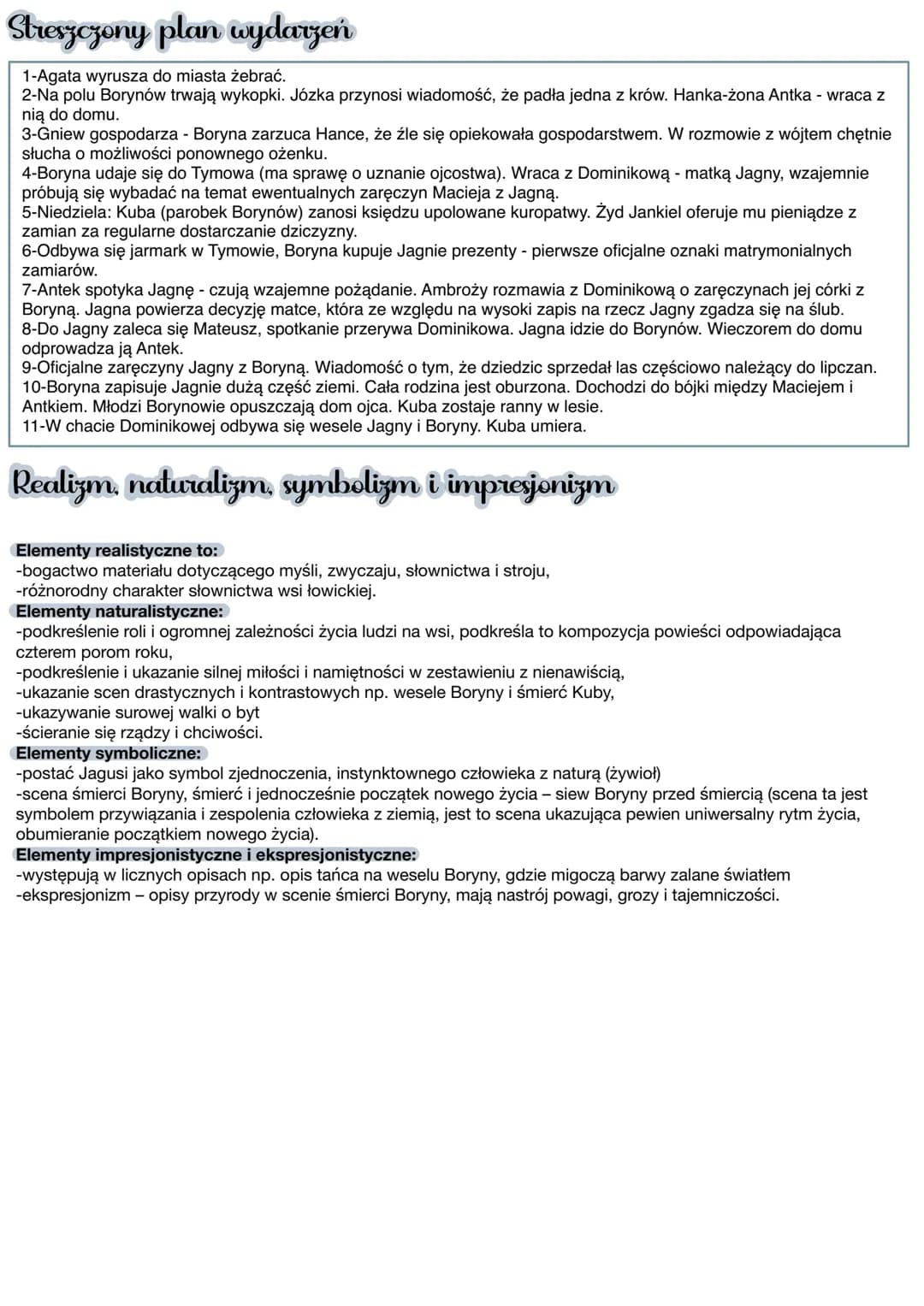 Chłopi
Władysław Stanisław Reymont
Bohaterzy
Maciej Boryna - „pierwszy we wsi gospodarz", zamożny wdowiec, człowiek uczciwy, pracowity, stan