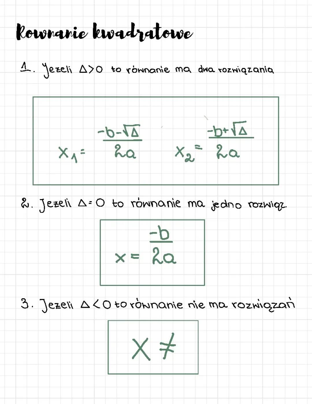 Równania kwadratowe 