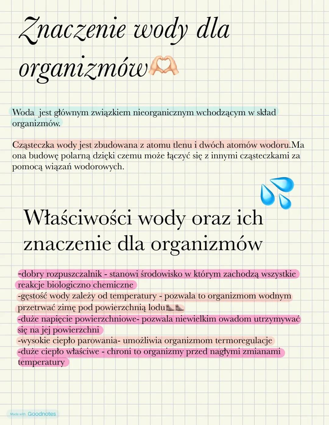 Znaczenie wody dla organizmów 