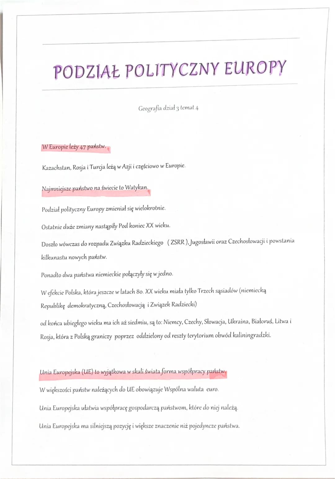 Podział polityczny Europy 
