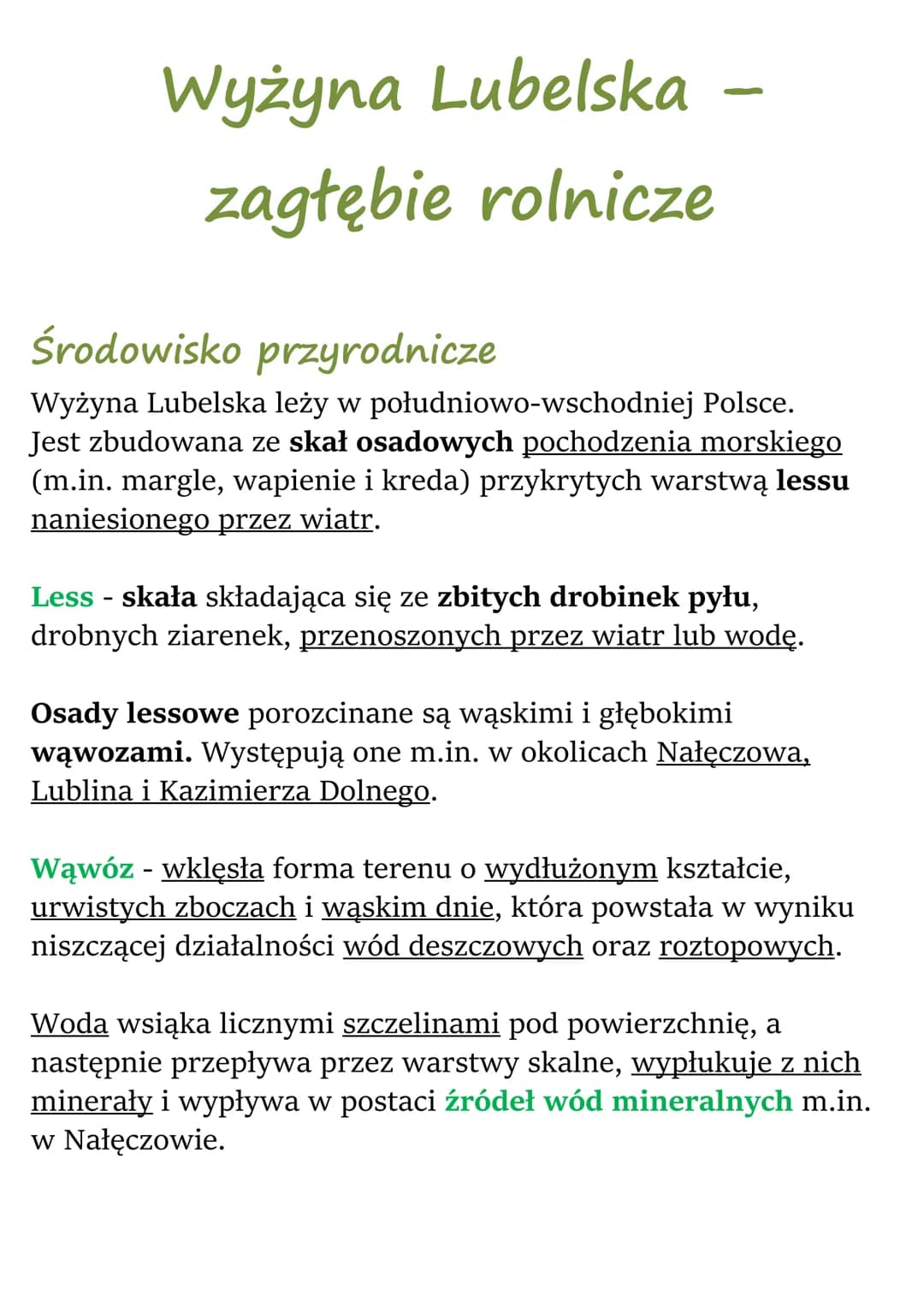 Wyżyna Lubelska
zagłębie rolnicze
-
Środowisko przyrodnicze
Wyżyna Lubelska leży w południowo-wschodniej Polsce.
Jest zbudowana ze skał osad