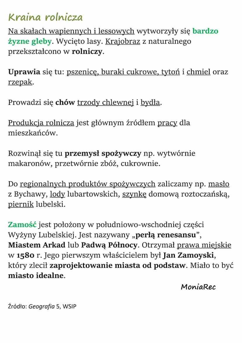 Wyżyna Lubelska
zagłębie rolnicze
-
Środowisko przyrodnicze
Wyżyna Lubelska leży w południowo-wschodniej Polsce.
Jest zbudowana ze skał osad