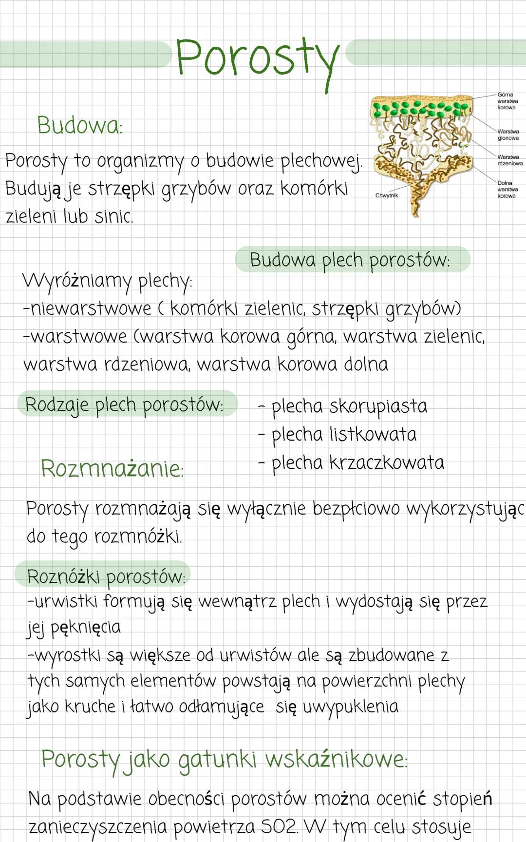 Rodzaje plech porostów - Skala porostowa i rozmnażanie bezpłciowe