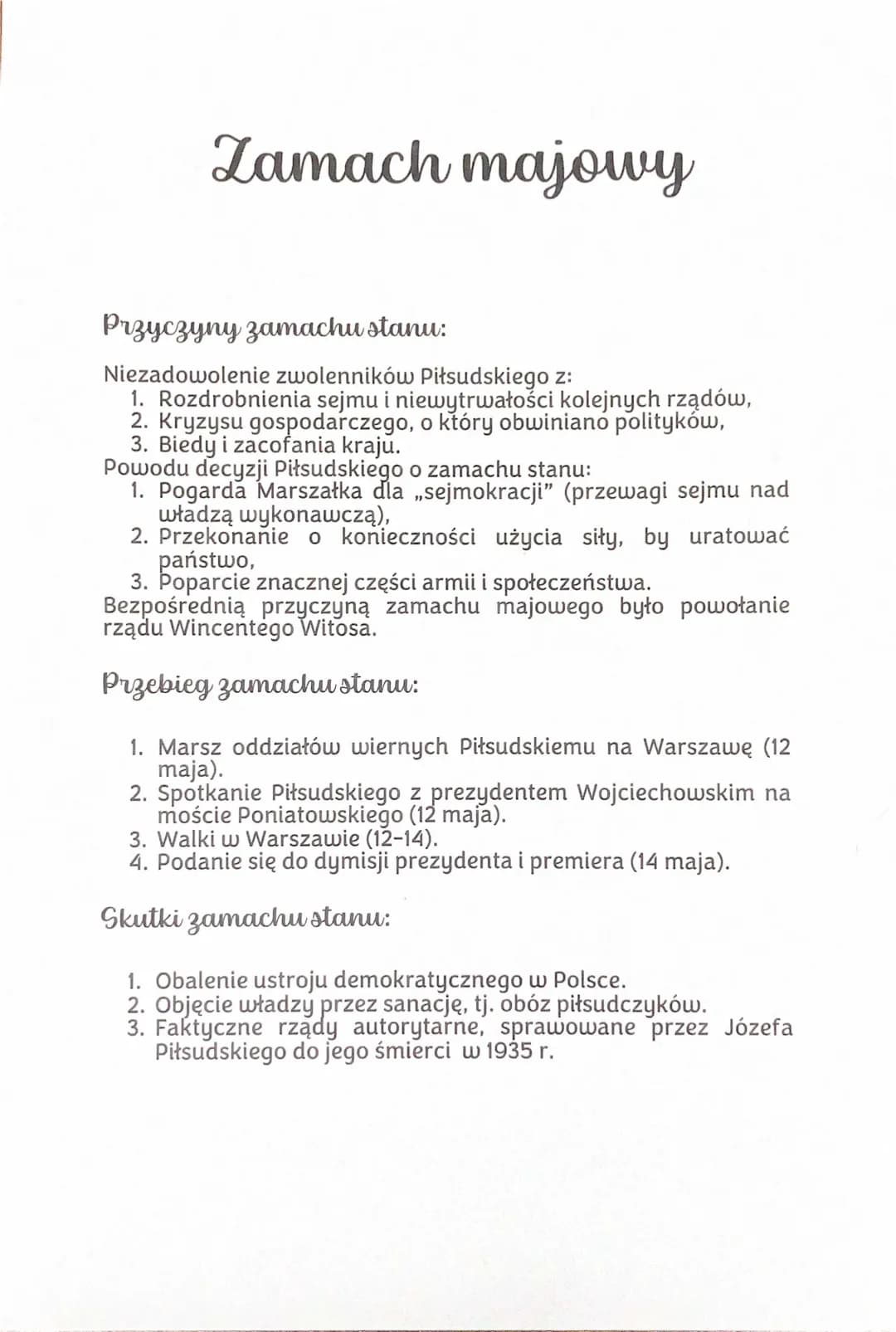 Zamach Majowy - Przyczyny, Przebieg i Skutki w Punktach