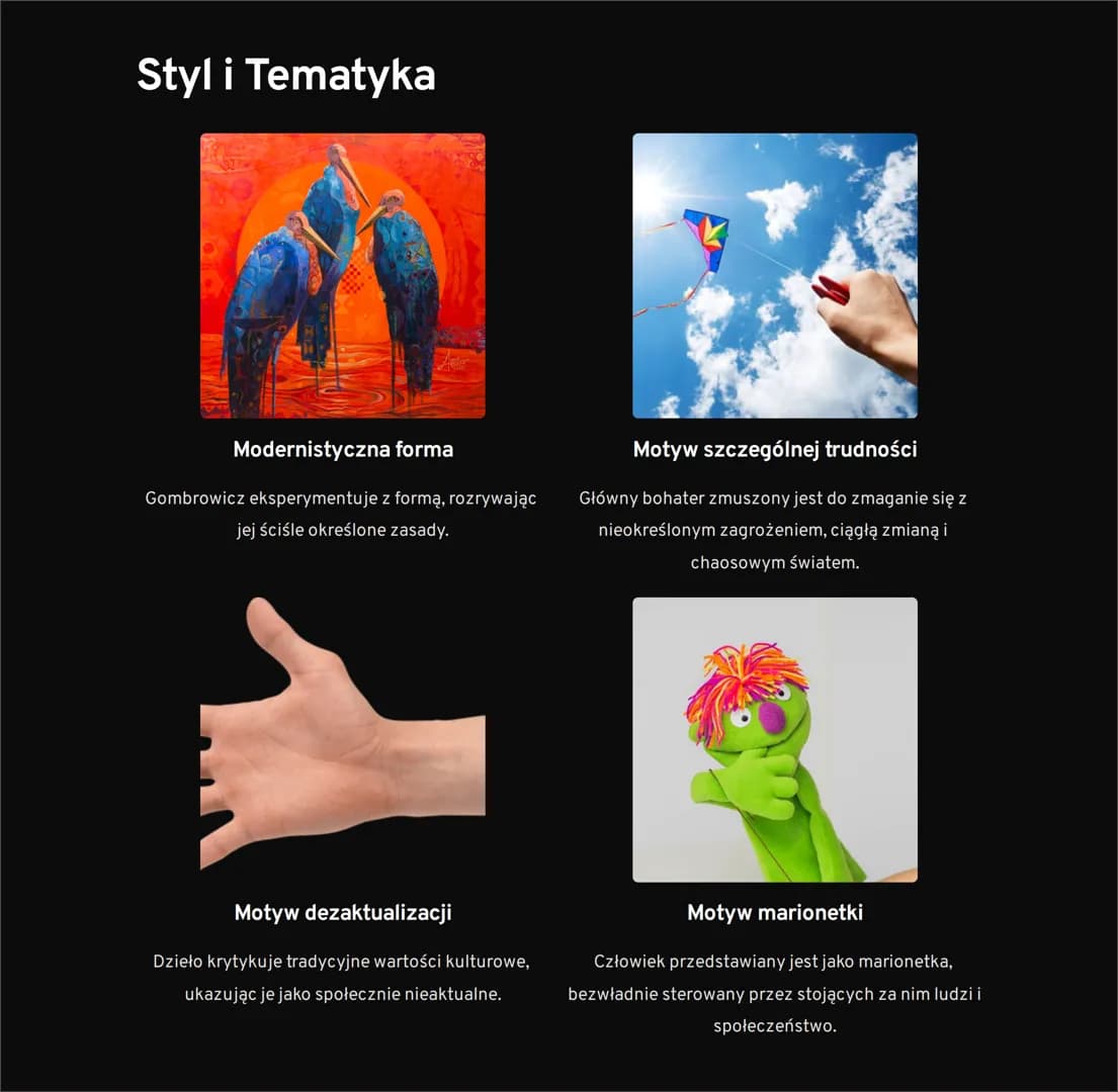 "Ferdydurke"
Powieść Witolda Gombrowicza, opisująca historię młodego człowieka,
którego życie zostaje zakłócone przez nagłe nawiedzenie prze