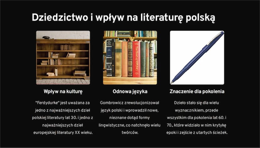 "Ferdydurke"
Powieść Witolda Gombrowicza, opisująca historię młodego człowieka,
którego życie zostaje zakłócone przez nagłe nawiedzenie prze
