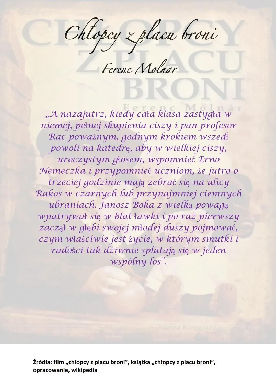 # CHŁOPCY
# Z PLACU
# BRONI
## Ferenc Molnár

Nasza Księgarnia # Chłopcy z placu broni

Z Ferne Molnar CU

BRONI

Ferenc Molnár

Akcja książ