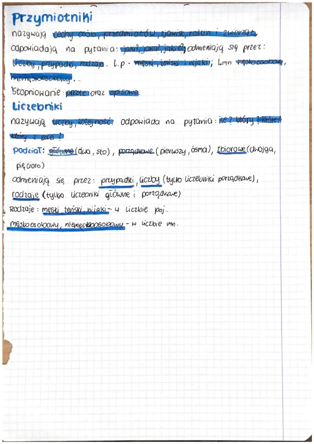 # polstri
=>odmienne części moky

- czasowniki
nazywają czynności i stany, odpowiadają na pytania to robi?ica?
się 2 nim dzieje? Ma formy OS