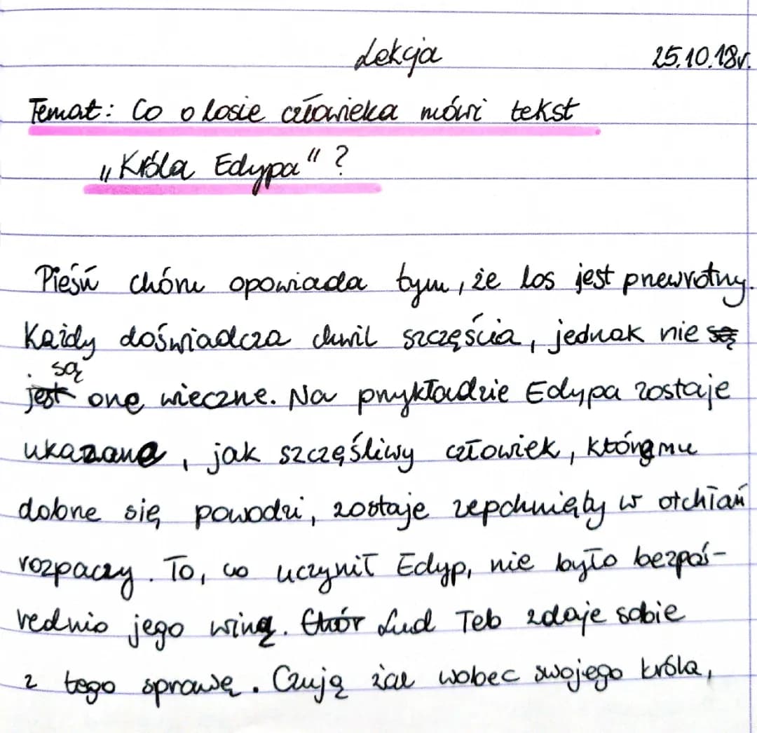 Jaką rolę odgrywa Chór w sztuce „Król Edyp” i jakie jest znaczenie fatum