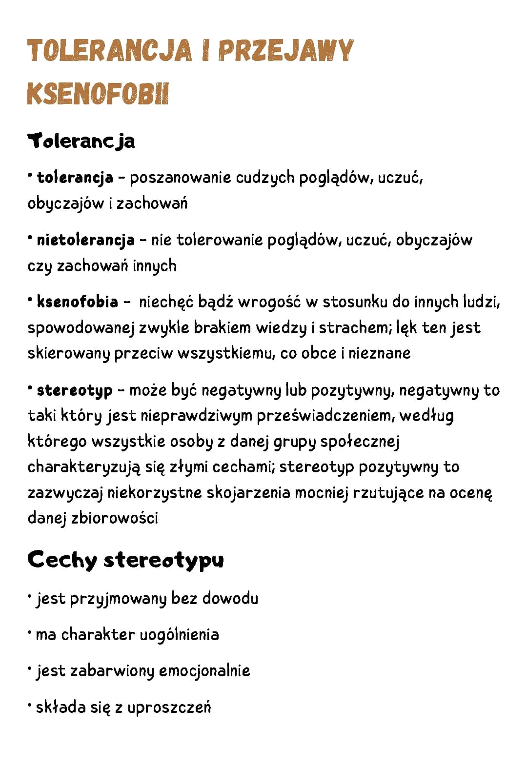 Tolerancja i przejawy ksenofobii 