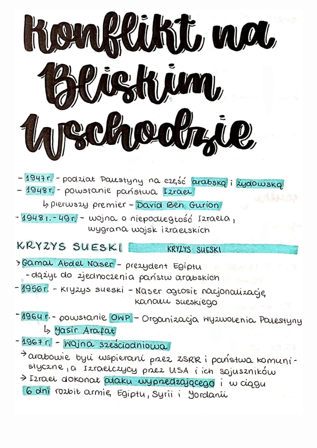 
<h2 id="krtkanotatka">Krótka notatka</h2>
<p>W 1947 r. doszło do podziału Palestyny na część arabską i żydowską, a w 1948 r. powstało państ