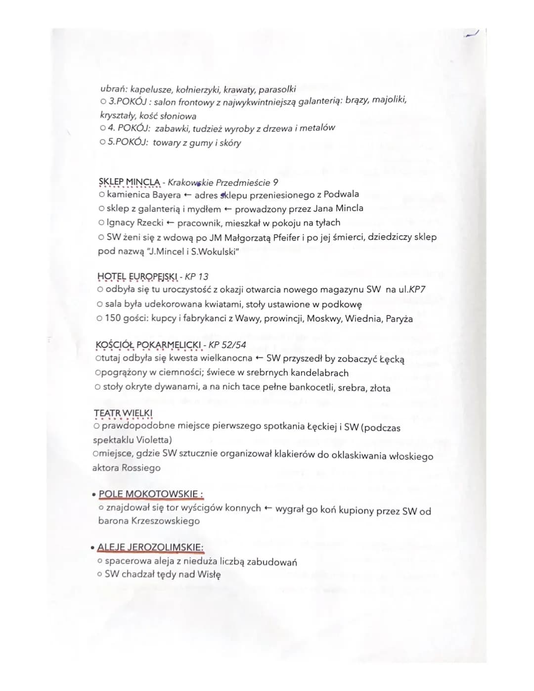 O OBRAZ WARSZAWY
1. MIESZCZAŃSKA = drabina
2. BIEDOTY
Powiśle
3. INTELIGENCJI = dom Szumana
4. ŻYDOWSKA =Nalewki
5. ARYSTOKRACJI = Łazienki,