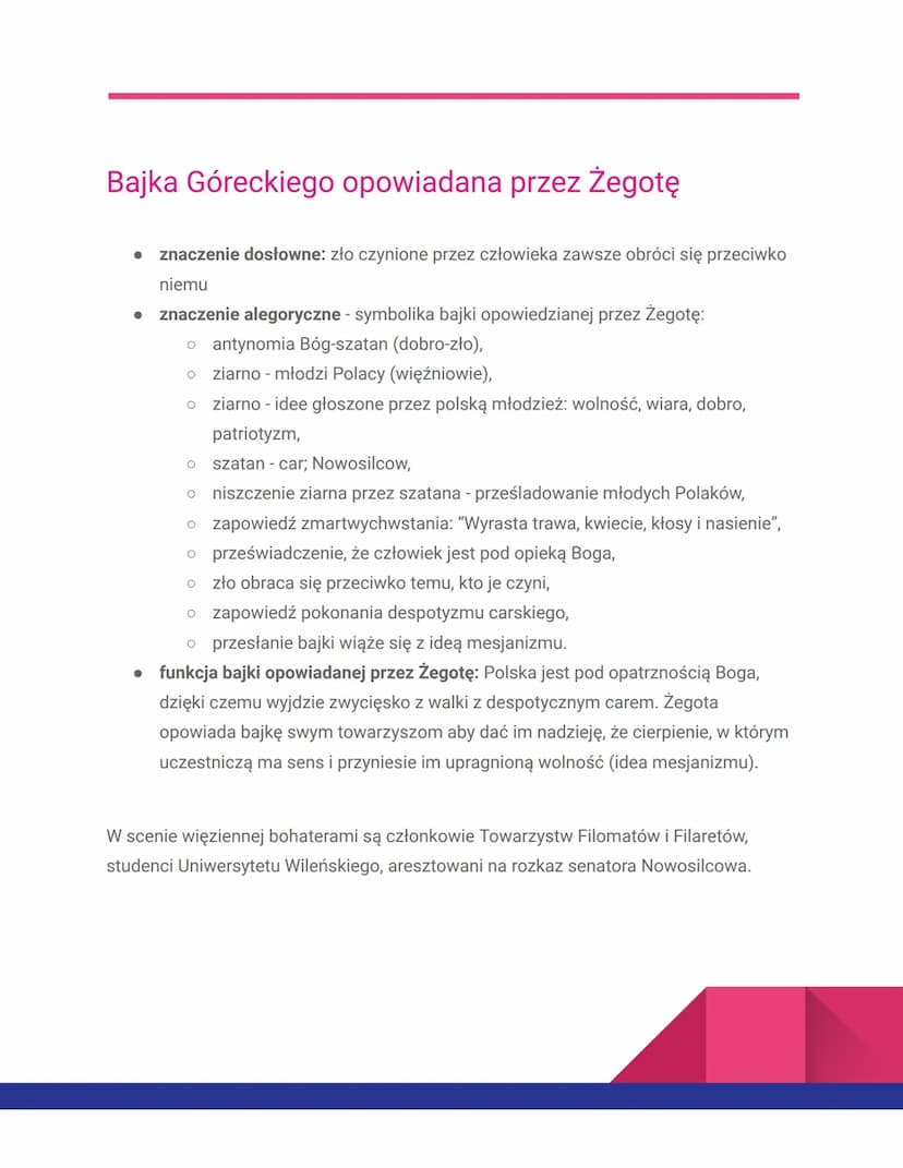 "Dziady" cz.lll
Martyrologia narodu Polskiego
Martyrologia narodu
Mickiewicz zawarł w III cz. obrazy ukazujące martyrologię narodu, szczegól