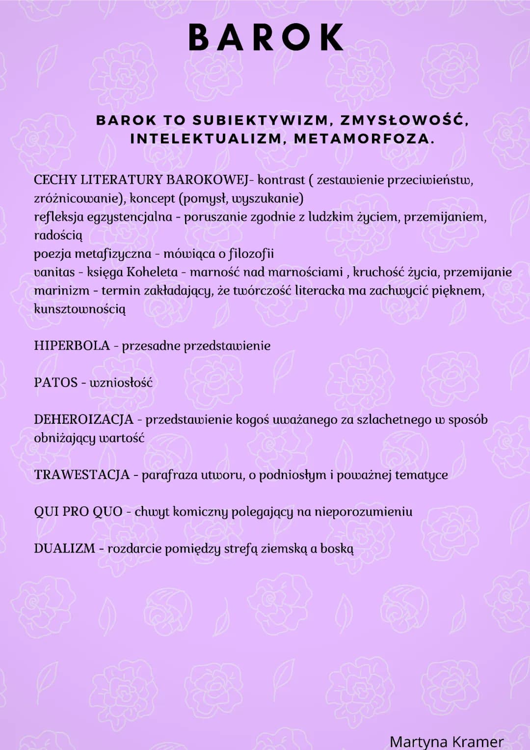 Cechy Baroku i Przykłady Poezji - Nauka dla 10-latka