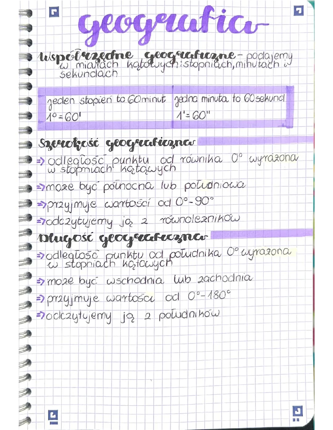 Geografia- współrzędne geograficzne 