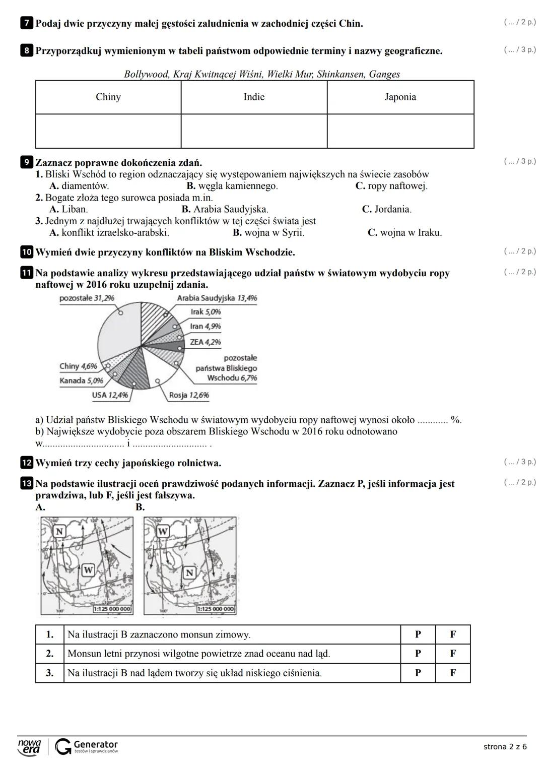 Grupa A Klasa
Imię
1 Na podstawie mapy konturowej zamieszczonej poniżej wykonaj polecenia 1-2.
3
B. Półwysep Indochiński.
C. Jangcy.
1.
4.
1