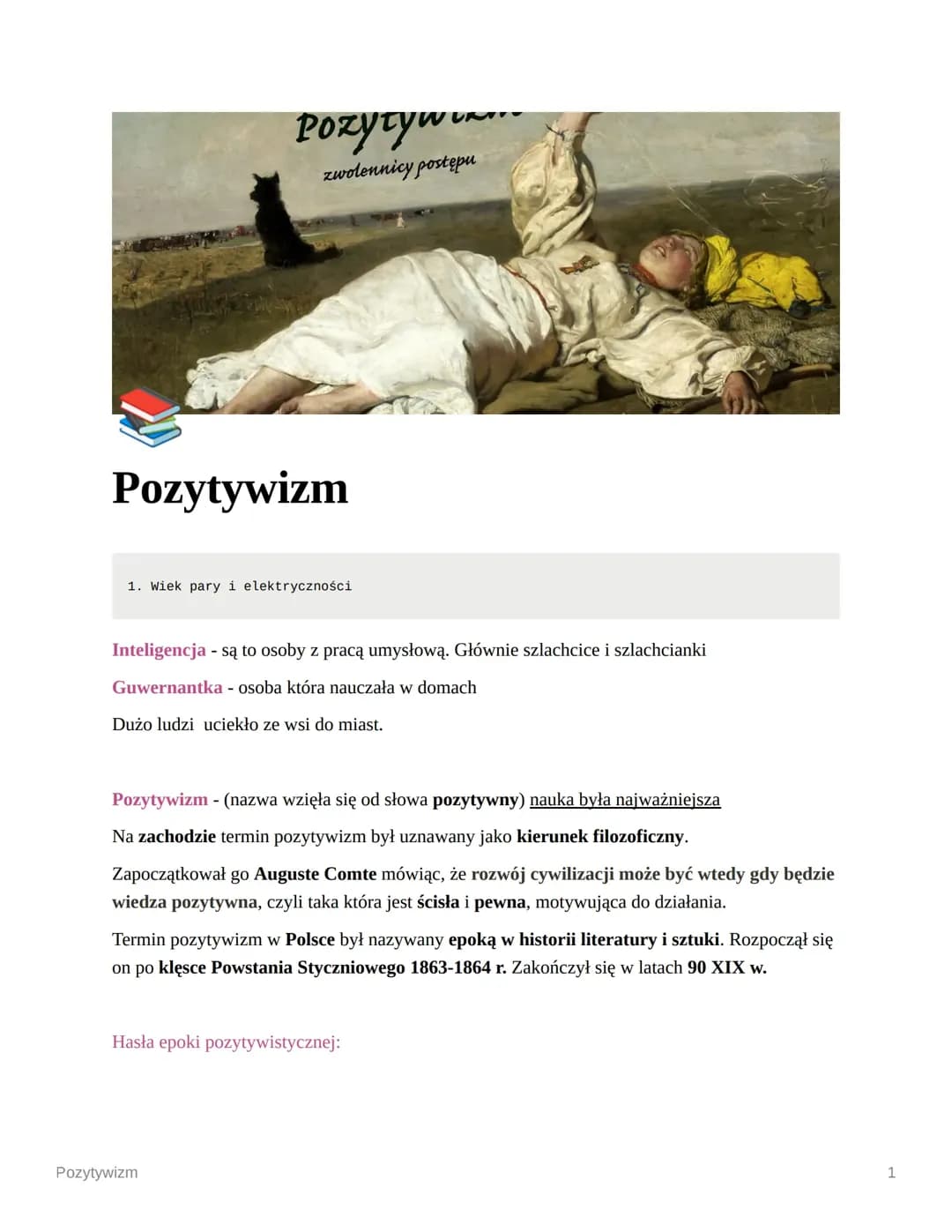 Pozytywizm XVIII i XIX w.