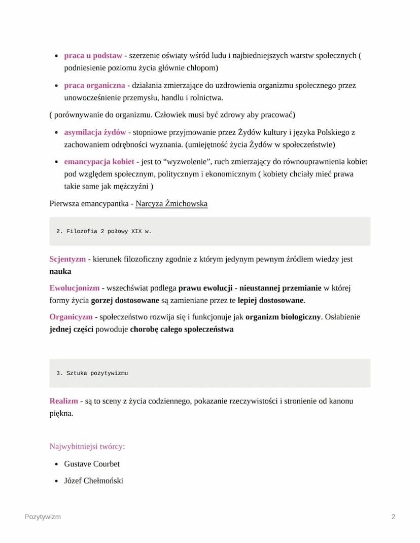 Pozytyw.
zwolennicy postępu
Pozytywizm
1. Wiek pary i elektryczności
Inteligencja - są to osoby z pracą umysłową. Głównie szlachcice i szlac