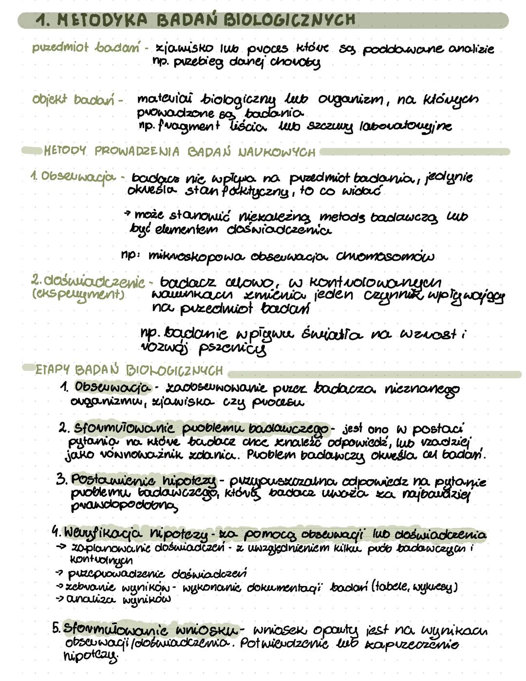 1.1 METODYKA BADAŃ BIOLOGICZNYCH 