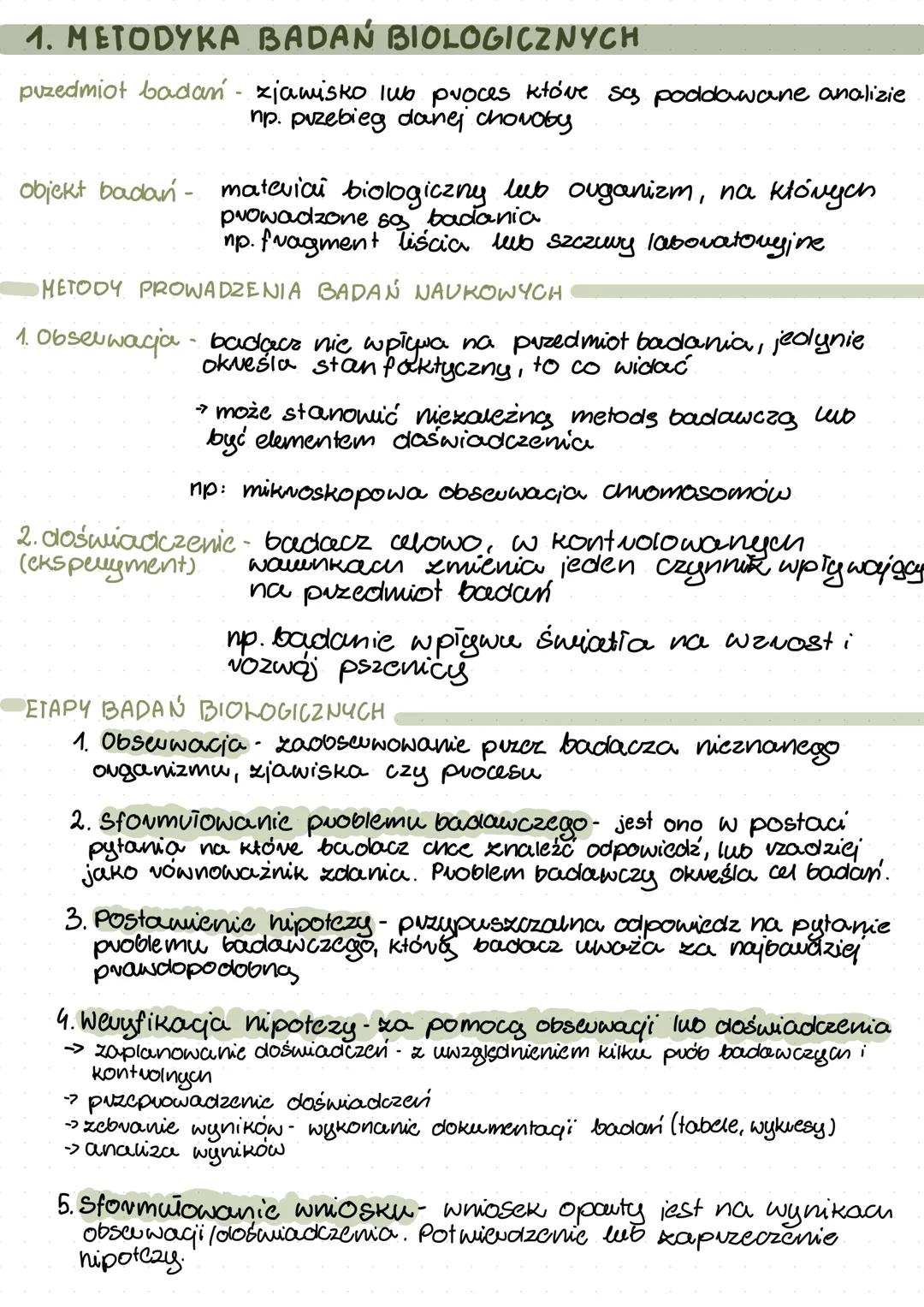 1. METODYKA BADAŃ BIOLOGICZNYCH
puzedmiot badań - zjawisko lub proces ketówe są poddawane analizie
np. przebieg danej choroby.
objekt badań 