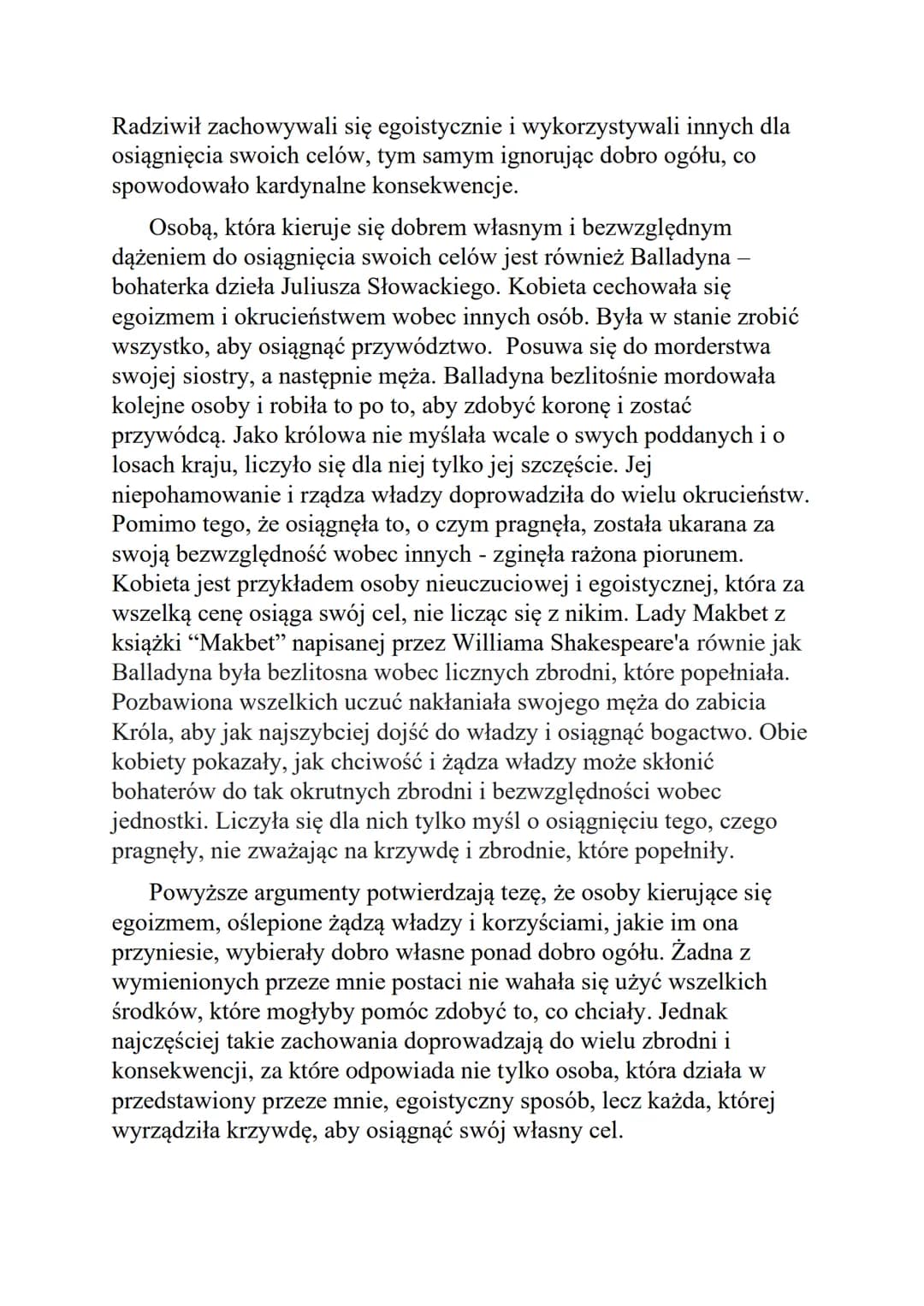 Dobro własne czy dobro ogółu? Przykłady z lektur: Potop, Balladyna, Makbet i więcej