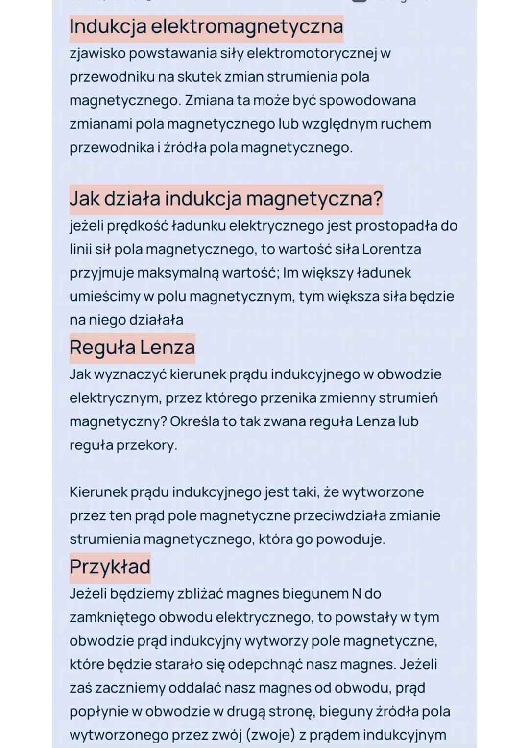 Indukcja elektromagnetyczna
zjawisko powstawania siły elektromotorycznej w
przewodniku na skutek zmian strumienia pola
magnetycznego. Zmiana