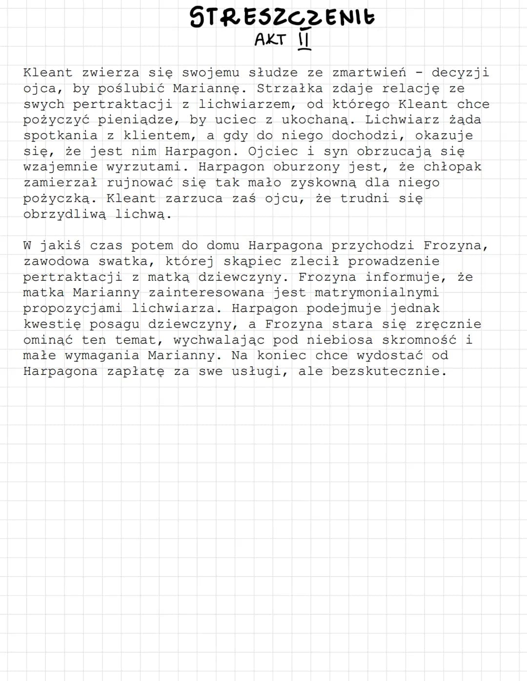 SKAPIEC
HARPAGON
około 60 letni mężczyzna, ojciec Elizy i Kleanta. Jest
zamożny. Jedyną jego namiętnością są pieniądze. Im tylko
poświęca uw