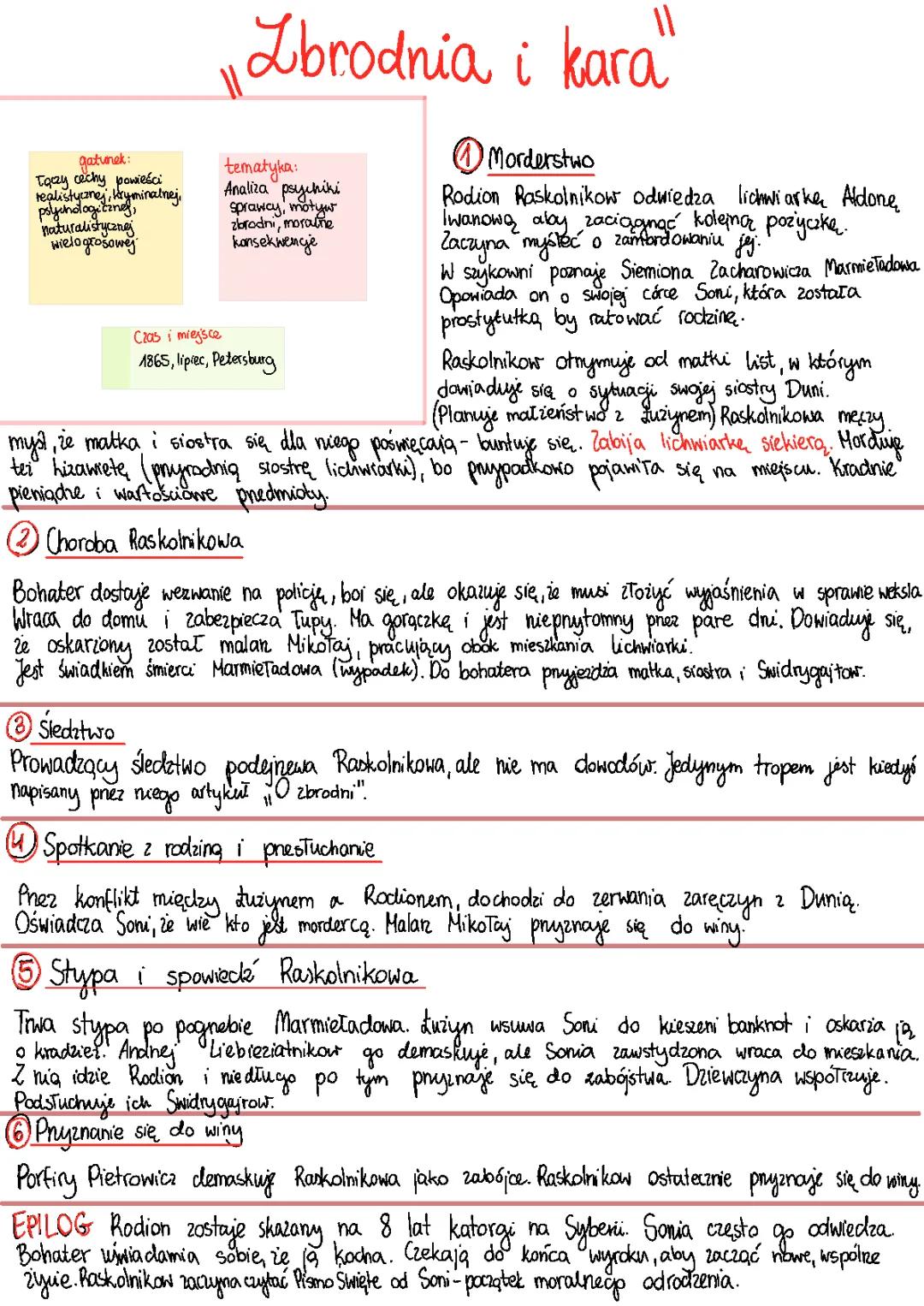 Zbrodnia i kara streszczenie 