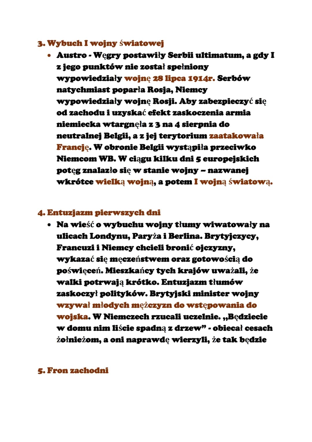 Od zbrojnego
pokoju do I wojny
światowej
1. Przyczyny wybuchu I wojny światowej
• Niemcy po zjednoczeniu dążyły do wywalczenia
sobie mocarst