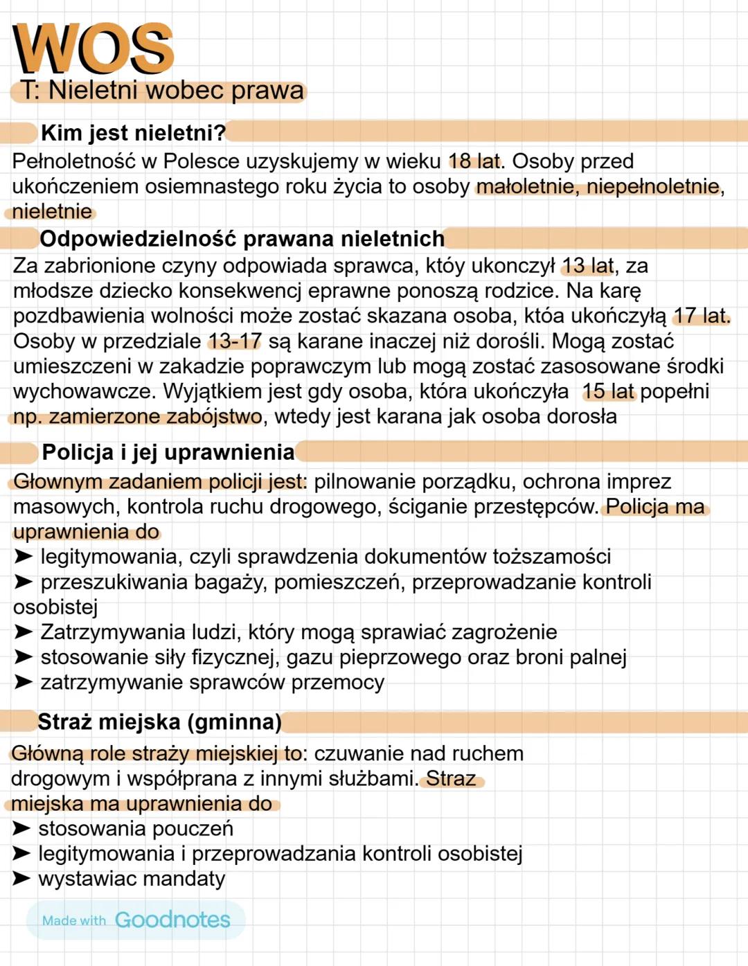 Prawo dla Nieletnich - Wos klasa 8