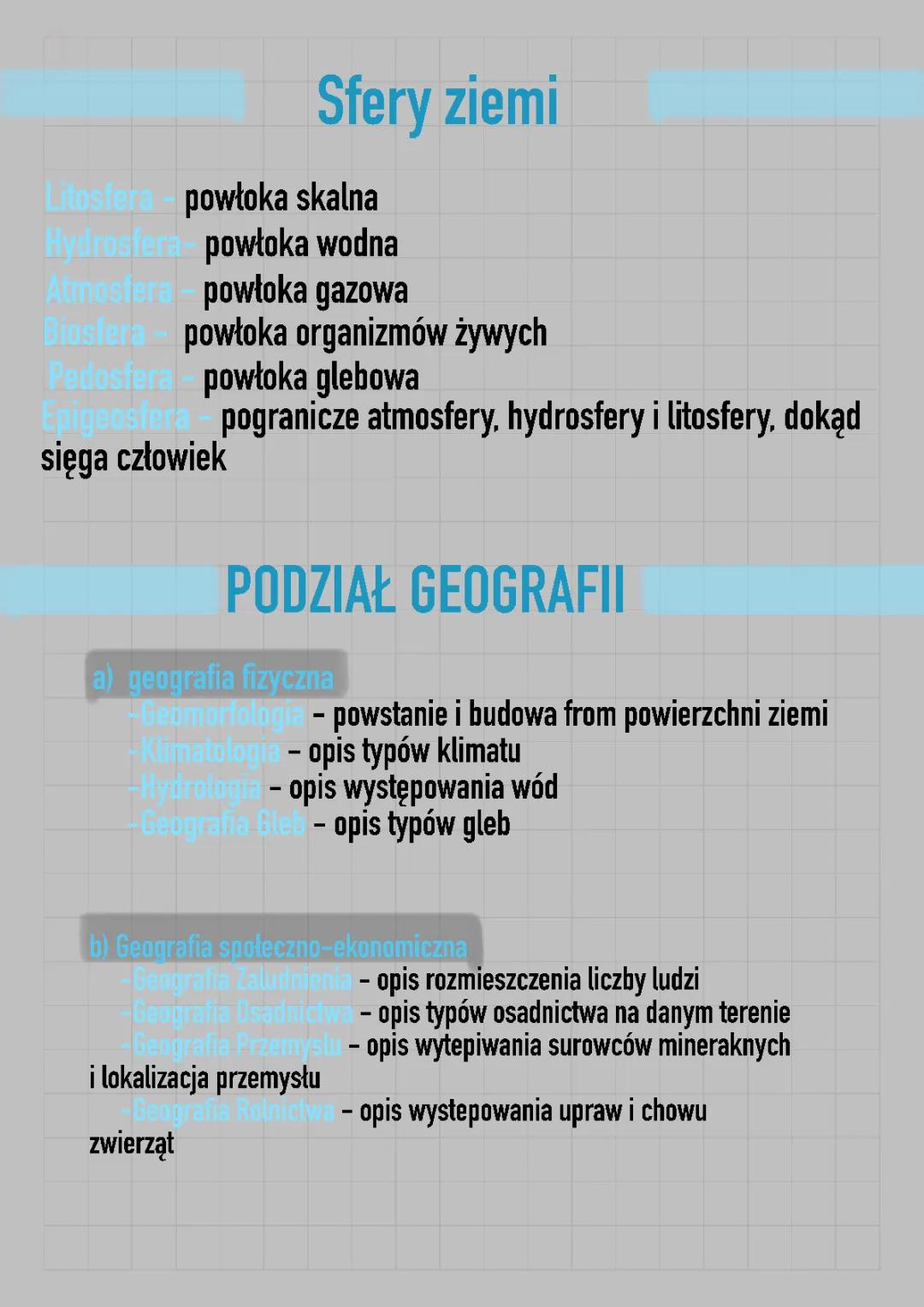 Geografia jako nauka - Podstawowe zagadnienia