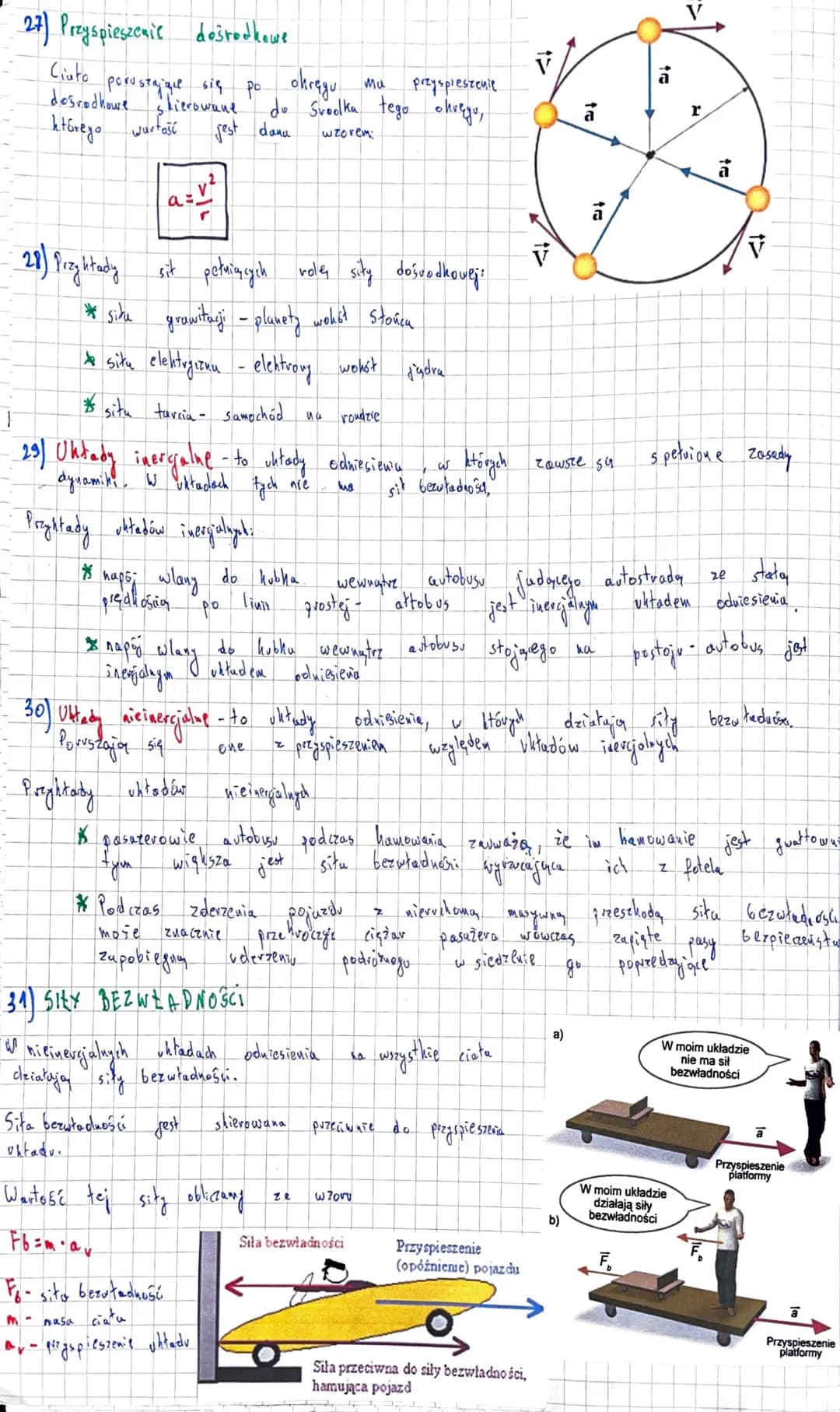 II. Dynamika
1) situ
jako wielkość wektorowa,
Posiada cetery cechy.
* hierunek
*
Zwrot
2) sity wahit nas-
wartość
punkt przytožemin
*sita.
*