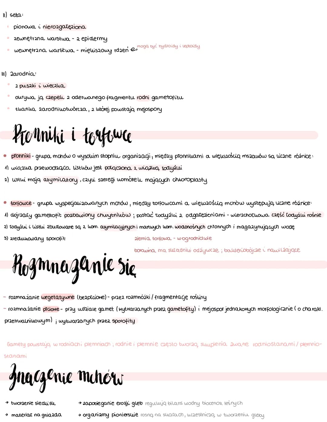 ܒܐ
zasiedlają wilgotne tereny
L gametofit to powolenie dominujące
zapłodnienie wymaga obecności
sporofit zależny od gametofitu
↳ mają budowę