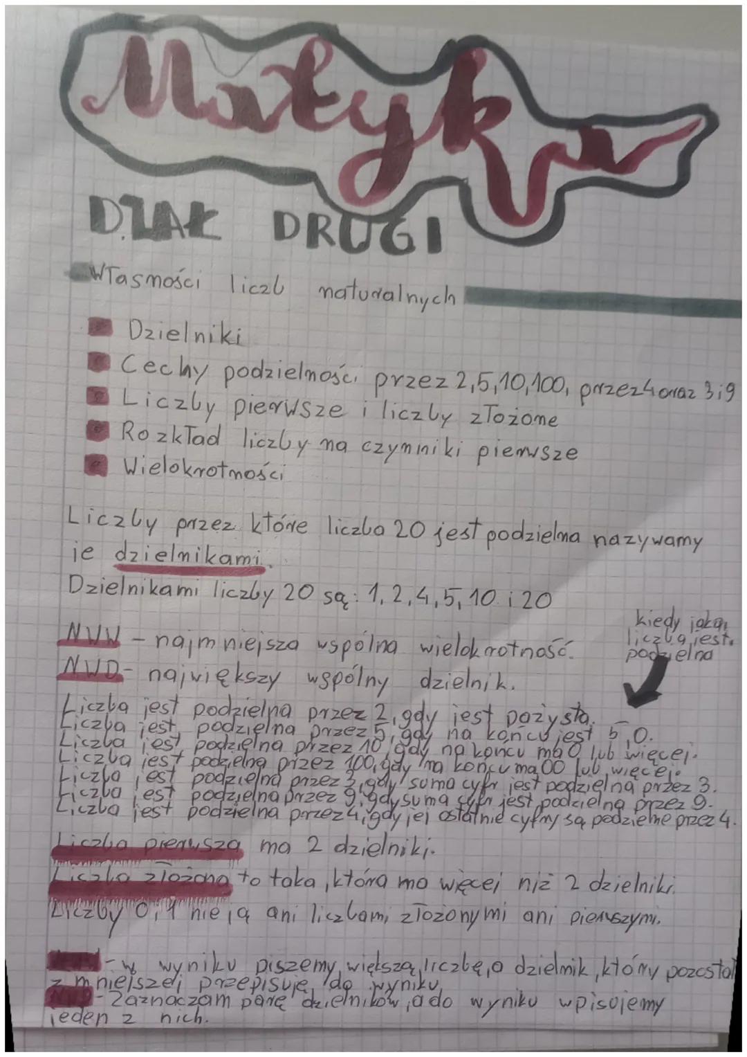 Matyk

DRUGI DZIAL

Właściwości liczb naturalnych
Dzielniki-skrot D

NWD (36148)=2.2.3=12

363
482
12 3
24 2
42
123
22
42

22
1

NWW (12,16)