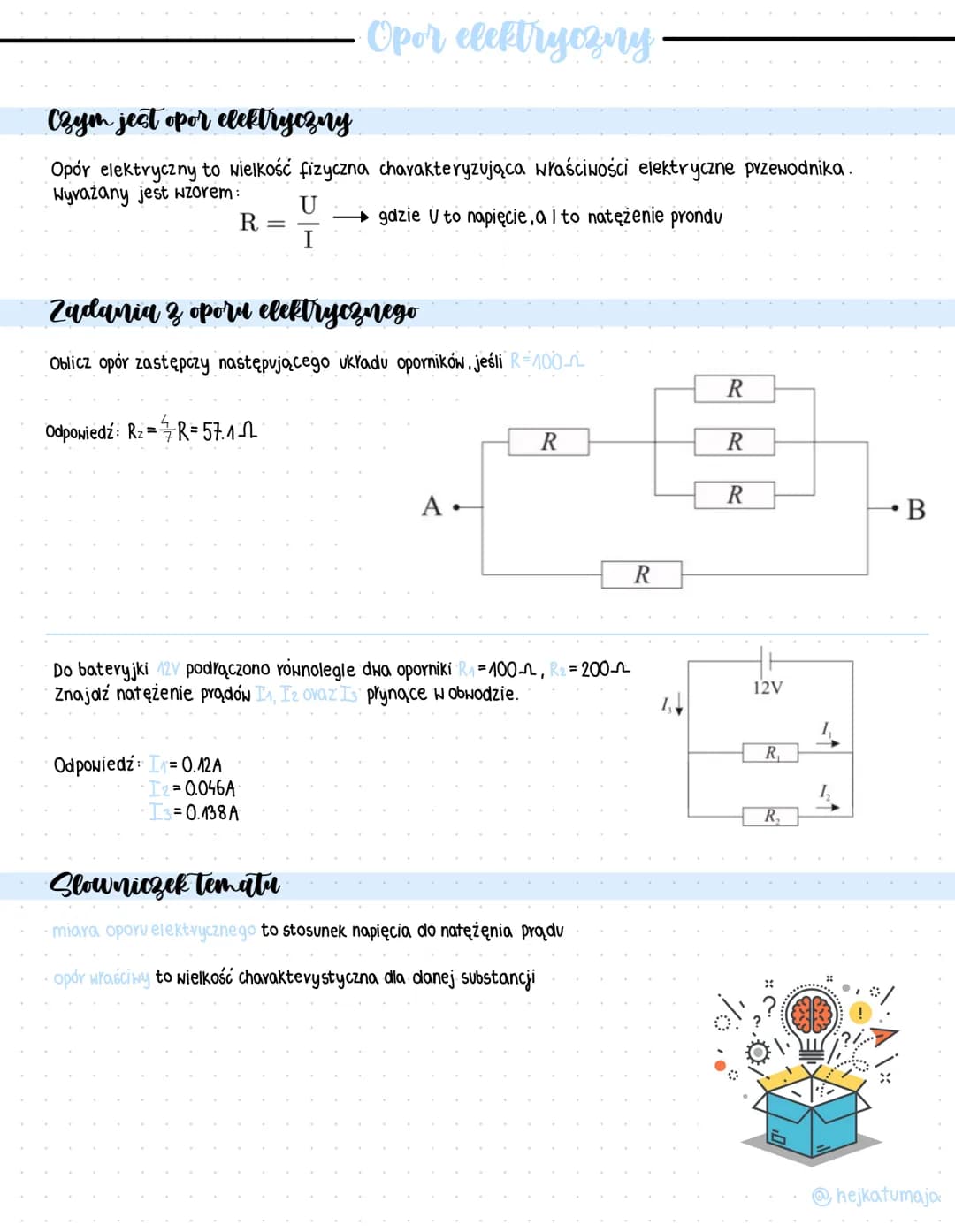 Czym jest opor elektryczny
Opór elektryczny to wielkość fizyczna charakteryzująca właściwości elektryczne przewodnika.
Wyrażany jest wzorem:
