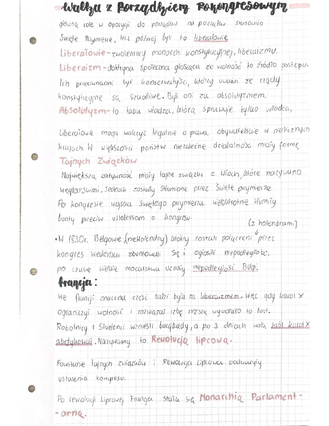 Walka z porządkiem pokongresowym