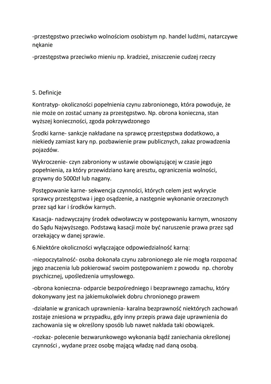 PRAWO KARNE
1.Prawo karne-zbiór norm, które określają zasady stosowania kary przez
państwo oraz ponoszenia przez jednostki odpowiedzialności