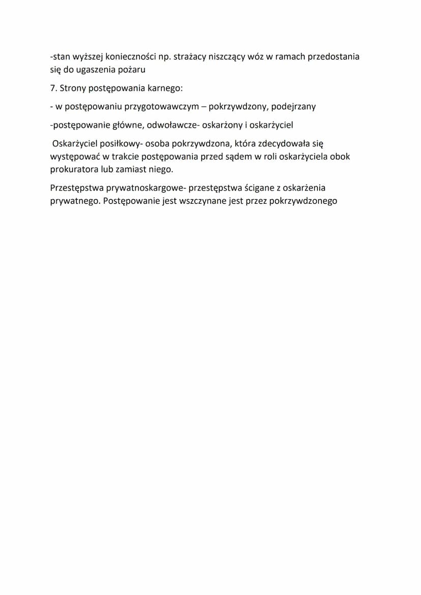 PRAWO KARNE
1.Prawo karne-zbiór norm, które określają zasady stosowania kary przez
państwo oraz ponoszenia przez jednostki odpowiedzialności